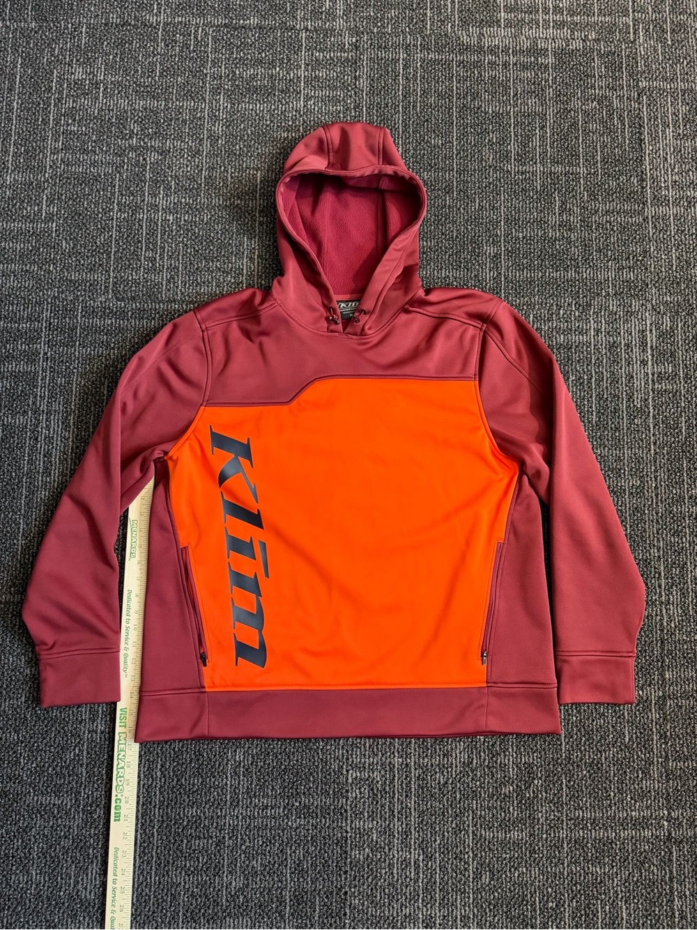 Klim Accelerator Pullover Hoodie Cabernet - Red Orange - XL